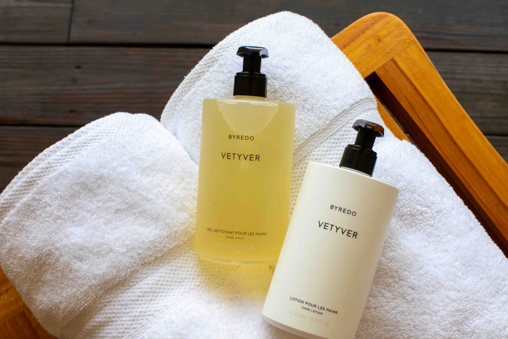 Byredo Vetyver hand lotion and hand wash gel